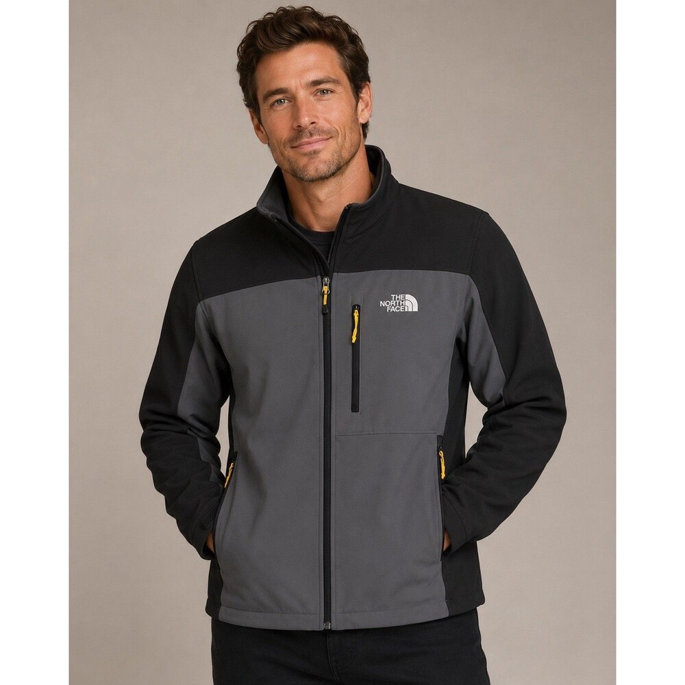 North Face Men’s Apex Bionic Softshell Gray Jacket M Windproof Water Repellent